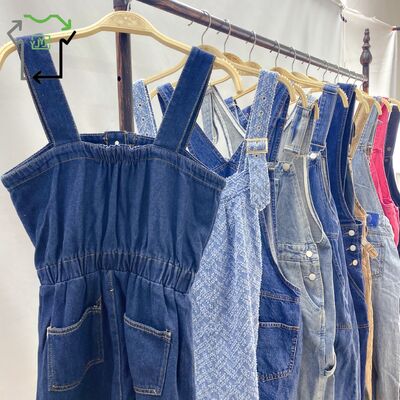 Fashionable Used Summer Clothing Second Hand Denim Overalls For Men Women