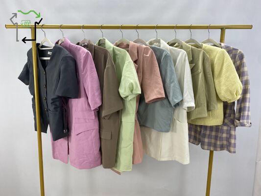 Mixed Colors Second Hand Fashion Short Coat Suit for Fall Spring Wholesale