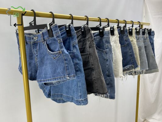 Clean Condition Second Hand Ladies Denim Cotton Mixed Summer Mini Jeans Pants