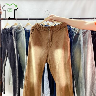 Unisex Men Women Used Trousers Denim Jeans Heavy Duty Straight Baggy Fit Clean 95-100%