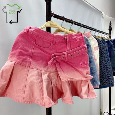 Used Women's Denim Cowboy Three Quarter Shorts Mixed Colors Used Clothing Ukay Bales