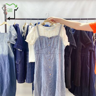 Women's Second Hand Denim Dress Fashion Mixed Style Mixed Colors Used Clothes