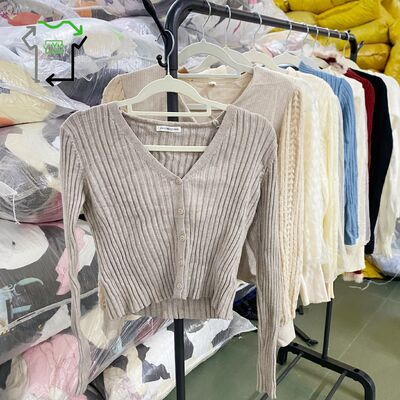 Second Hand Knitted Long Sleeved Thick T Shirts Used women Clothes China Wholesale