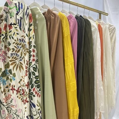 Grade A Comfortable Lady Used Clothes Silk Long Dress Winter Mixed Colors For Women