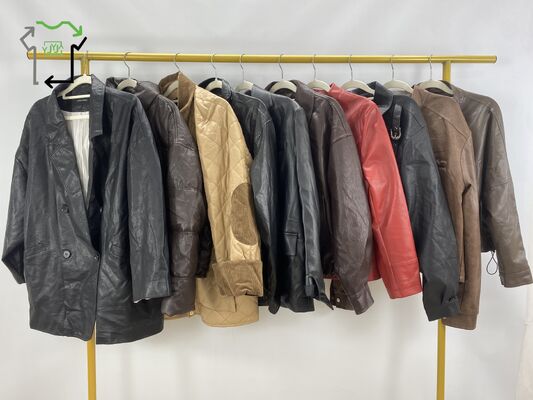 Men Women's Used Winter Clothing Adults Fashionable 2nd Hand Leather Jacket