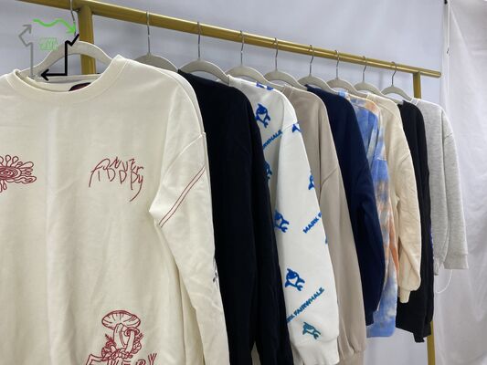 Used Mix Unisex Universal Neck V Neck Zipper Hoodies Polyester Cotton Crewneck Clothes