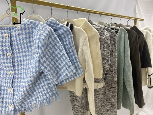 Second Hand Women Slim Fit Polyester Cotton Suit Set Used Clothes Apparel Wholesale