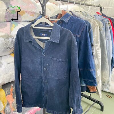 Men's Long Sleeved Used Jeans Jacket Mixed Sizes Coat Second Hand All Season