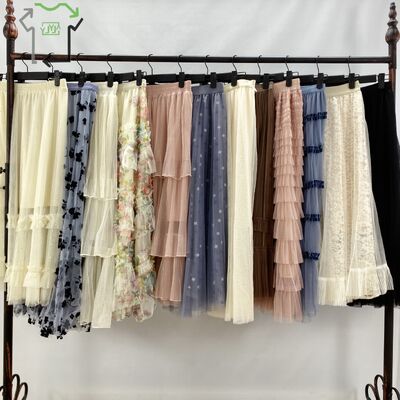 Wholesale 50 Pcs Used Mesh Skirts for Tropical Parties Cheap Used Clothes for Women High Quality Mesh Skirt