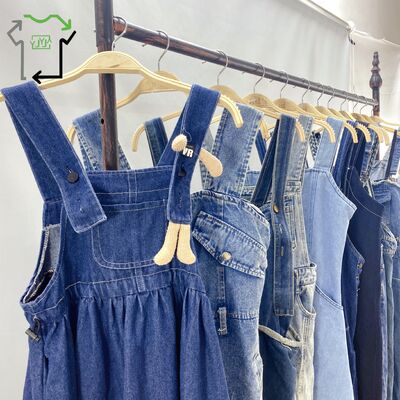 Wholesale YIJIAYI Second Hand Denim Suspenders Skirts Jean Skirt Used Clothes Polyester/Cotton High Quality Clean 95-100% China