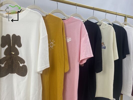 Wholesale YIJIAYI Brand Second-hand Men's Women's Cotton T-shirts Short Sleeves High Quality Summer Mixed Colors Used Clothes