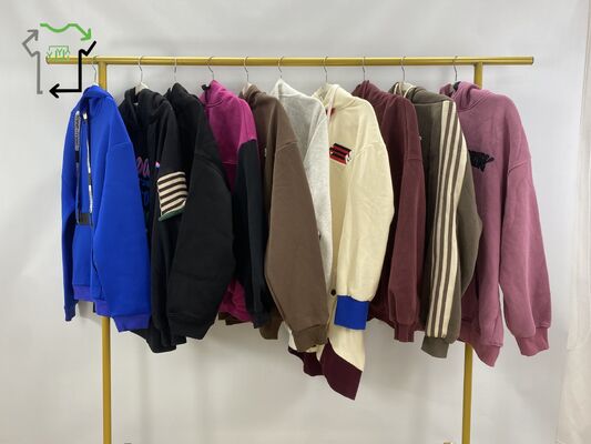 Wholesale Used Adults Casual Fashion High Quality Polyester/Cotton Clean 95-100% Winter Hoodie Coat Mixed Style Hooded