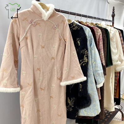 Yijiayi Thick Used Women's Cheongsam Work Xiuhe Chinese Long Dresses Traditional High Quality Polyester/Cotton Clean 95-100%