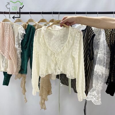Wholesale YIJIAYI High Quality Ladies' Blouses Crop Top Used Clothing Clean 95-100% Bulk Bales