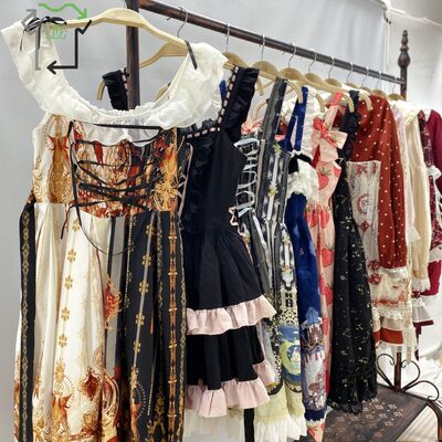 Second Hand Chinese Sweet Elegant Girl Gothic Long Vintage Victorian Lolita Princess Dresses Cotton Material High Quality Clean