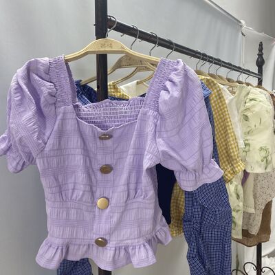 Wholesale Second Hand Women's Crop Tops Mixed Style Short Tops Cold Shoulder Summer No Stains All Seasons Ukay Bales High