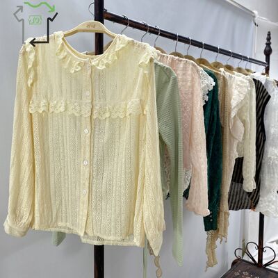 Yonglijia Wholesale Women's Polyester/Cotton Blouses Crop Top High Quality Mixed Colors Clean 95-100% Used Clothing