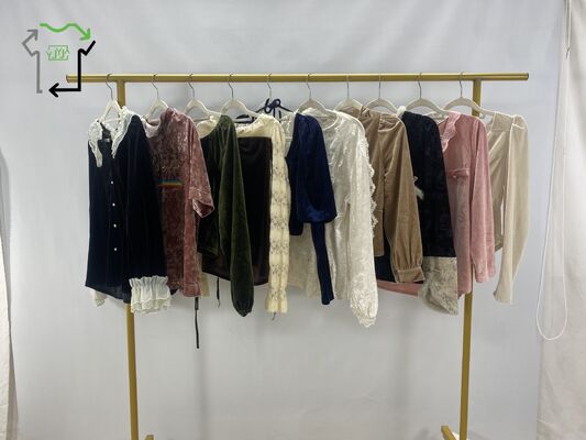 Wholesaler Long/Short Sleeve Summer T-Shirt Used Velvet for Women with Temperament Used Clothes