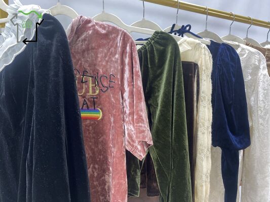 Wholesaler Long/Short Sleeve Summer T-Shirt Used Velvet for Women with Temperament Used Clothes