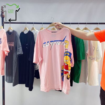 Wholesale Second Hand Women's & Men's T-shirts High Quality Polyester/Cotton Mixed Colors Grade a Fashion Casual Ukay Bales