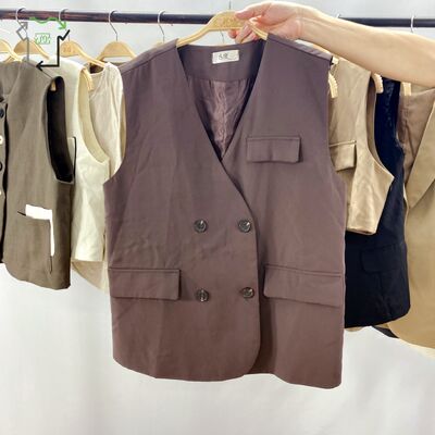 Wholesale Second Hand Women's Suit Vest Casual Elegant Mixed Clothing Bales Used Clothes Women Quality Polyester/Cotton Grade a
