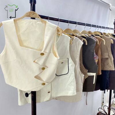 Wholesale Second Hand Women's Suit Vest Casual Elegant Mixed Clothing Bales Used Clothes Women Quality Polyester/Cotton Grade a