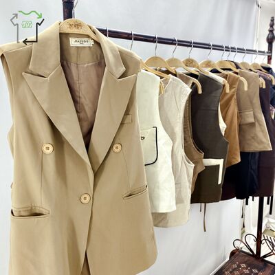 Wholesale Second Hand Women's Suit Vest Casual Elegant Mixed Clothing Bales Used Clothes Women Quality Polyester/Cotton Grade a