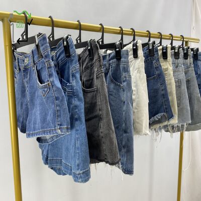 Clean Condition Second Hand Ladies Denim Cotton Mixed Summer Mini Jeans Pants