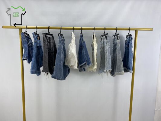 Clean Condition Second Hand Ladies Denim Cotton Mixed Summer Mini Jeans Pants