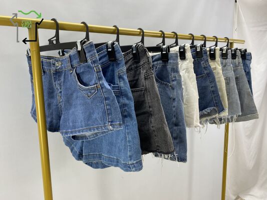 Clean Condition Second Hand Ladies Denim Cotton Mixed Summer Mini Jeans Pants