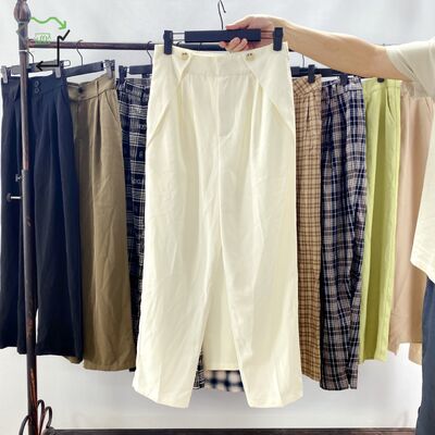 Women's Used Trousers High Waist Wide Leg Drape Second Hand Autumn Casual Pants