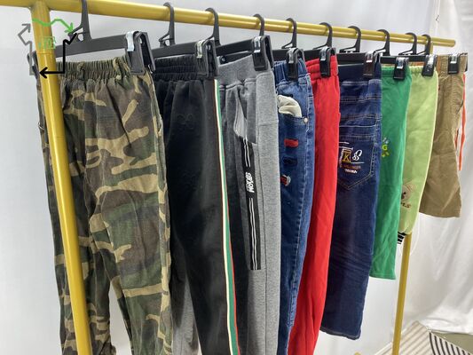 Casual Polyester Cotton Used Pants for Children Mixed Sizes Clean 95%-100% Grade