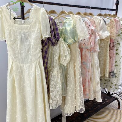 Wholesale Second Hand Girl's Dress Used Fashion Ladies Short Dress Summer Bluk Bales