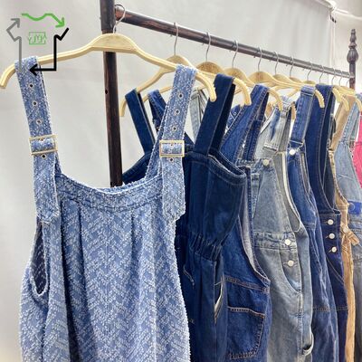 Ukay Bales Second Hand Women's Denim Suspenders Pants Fashion Design