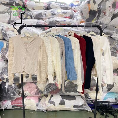 Second Hand Knitted Long Sleeved Thick T Shirts Used women Clothes China Wholesale