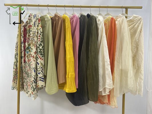 Grade A Comfortable Lady Used Clothes Silk Long Dress Winter Mixed Colors For Women