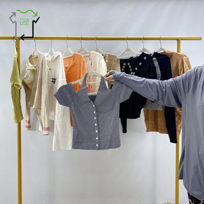 Vintage Ladies Spring Used Clothes Thick Intarsia Pattern Sweater Hip Hop Varsity Fashionable（1）