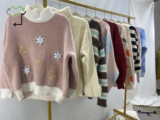 Comfortable Second Hand Pullover Sweater Warm Winter Fashion Hoodless Overcoat Wholesale