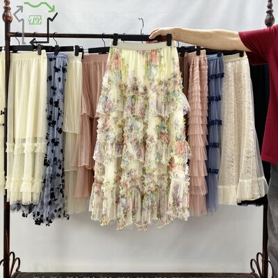 Wholesale 50 Pcs Used Mesh Skirts for Tropical Parties Cheap Used Clothes for Women High Quality Mesh Skirt