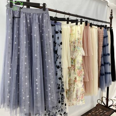 Wholesale 50 Pcs Used Mesh Skirts for Tropical Parties Cheap Used Clothes for Women High Quality Mesh Skirt