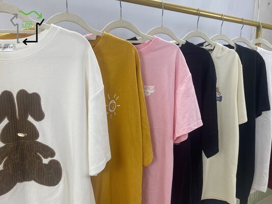 Wholesale YIJIAYI Brand Second-hand Men's Women's Cotton T-shirts Short Sleeves High Quality Summer Mixed Colors Used Clothes