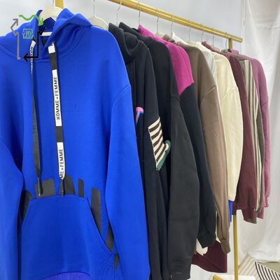 Wholesale Used Adults Casual Fashion High Quality Polyester/Cotton Clean 95-100% Winter Hoodie Coat Mixed Style Hooded