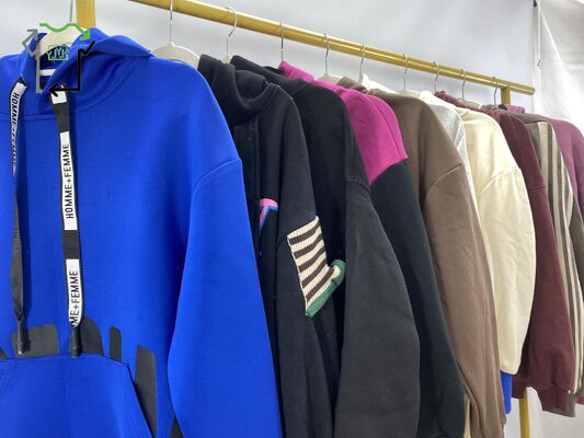 Wholesale Used Adults Casual Fashion High Quality Polyester/Cotton Clean 95-100% Winter Hoodie Coat Mixed Style Hooded