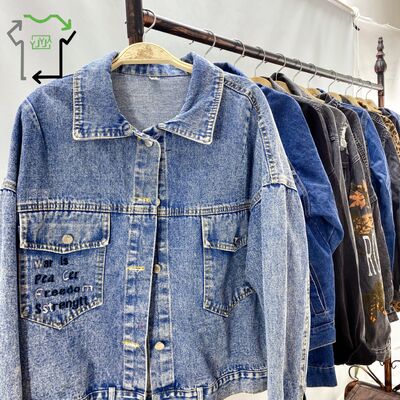 Yijiayi Used Denim Jacket Men Women Light Weight Heavy Weight Vintage Mixed Sizes High Quality Clean 95-100% in Bales
