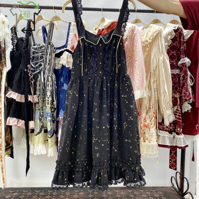 Second Hand Chinese Sweet Elegant Girl Gothic Long Vintage Victorian Lolita Princess Dresses Cotton Material High Quality Clean