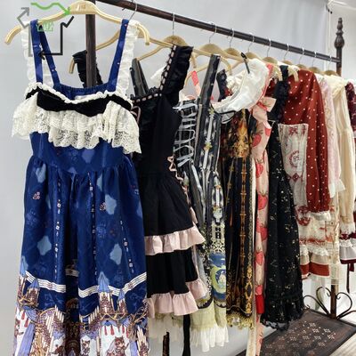 Second Hand Chinese Sweet Elegant Girl Gothic Long Vintage Victorian Lolita Princess Dresses Cotton Material High Quality Clean