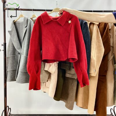 Yijiayi Second Hand Women's Long Casual Coat for Clean High Quality Double Sided Breathable Outerwear Used Jacket