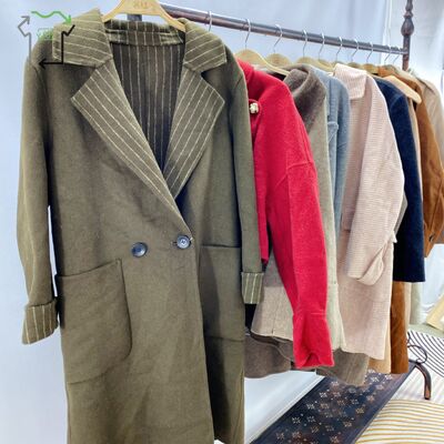 Yijiayi Second Hand Women's Long Casual Coat for Clean High Quality Double Sided Breathable Outerwear Used Jacket