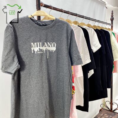 Wholesale Second Hand Women's & Men's T-shirts High Quality Polyester/Cotton Mixed Colors Grade a Fashion Casual Ukay Bales