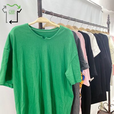 Wholesale Second Hand Women's & Men's T-shirts High Quality Polyester/Cotton Mixed Colors Grade a Fashion Casual Ukay Bales